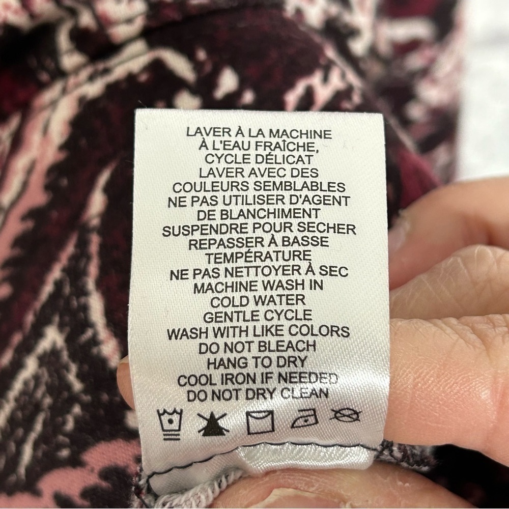 Joie Caliegh Cranberry Paisley Floral Semi Cropped Sweatshirt - Picture 13 of 15
